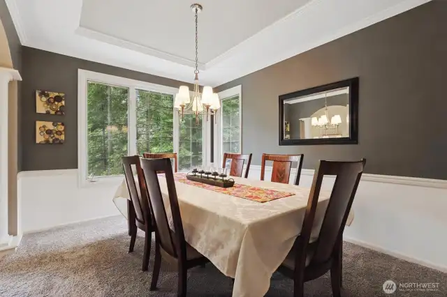 This form Dining Room is the perfect place to host an evening meal.