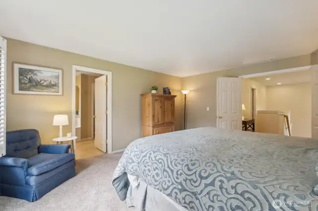 Primary bedroom with attached 5 piece ensuite bathroom