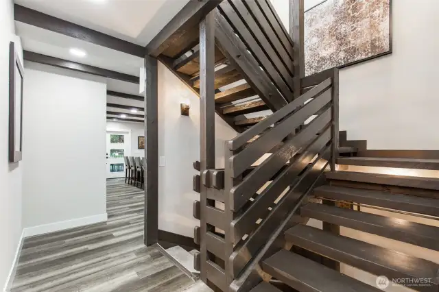 Stairs throughout maintain their orginal, beautiful character