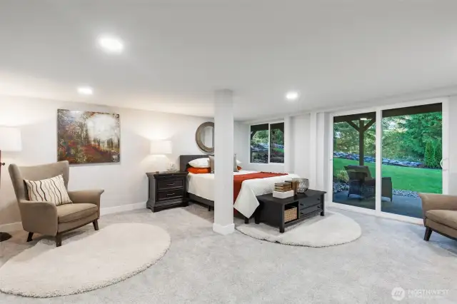 Fifth bedroom downstairs with access to grounds