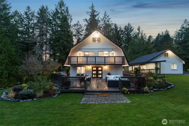 Backyard view facing the home