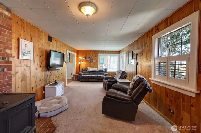From the entry looking into the living room. The opening goes into the Dining room and kitchen.