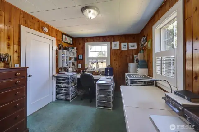 Main floor primary bedroom. Currently being used as an office