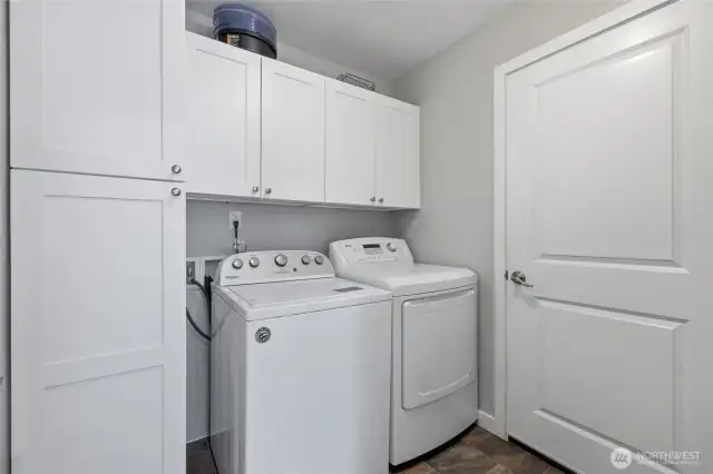 Laundry room w/storage leads to 3 car garage