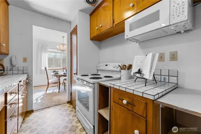 Kitchen with original cabinets