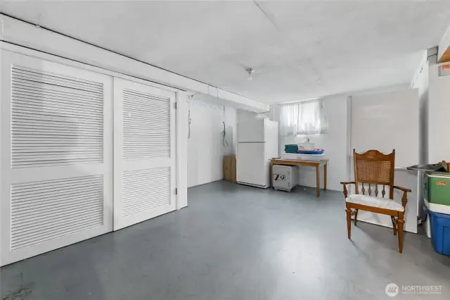 Partially finished basement with bedroom and room for kitchen and so much more