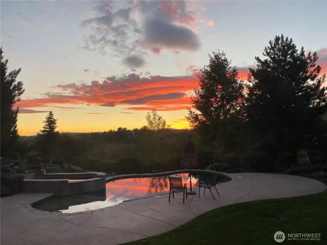 Sunset view from the back deck