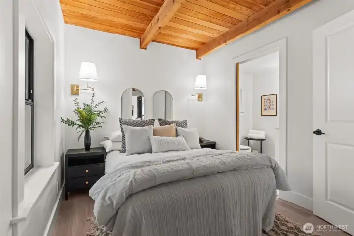 The downstairs suite features its own spacious full bathroom for comfort and privacy.