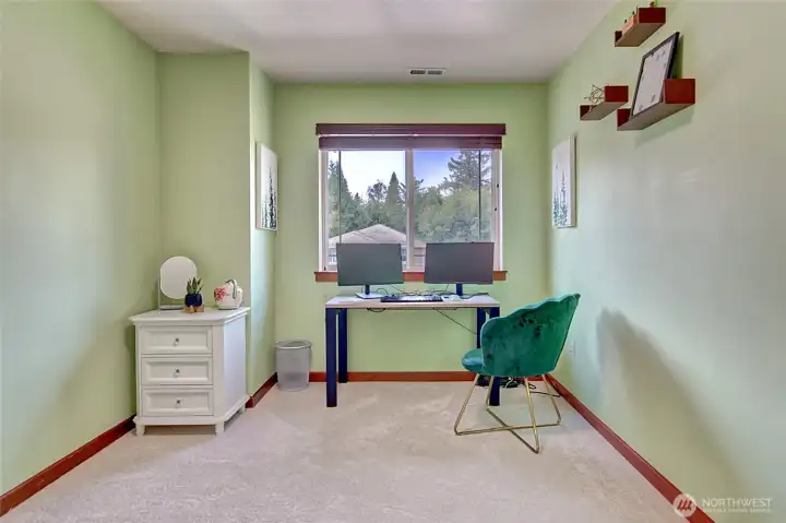 Flexible bedroom #2 currently set up as a home office—perfect for remote work or study