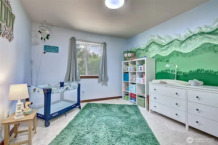 Bedroom #3 currently a nursery.