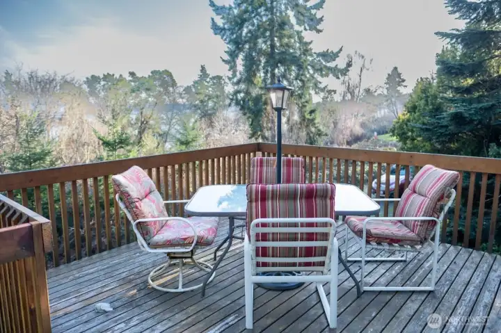 Deck has a great view.