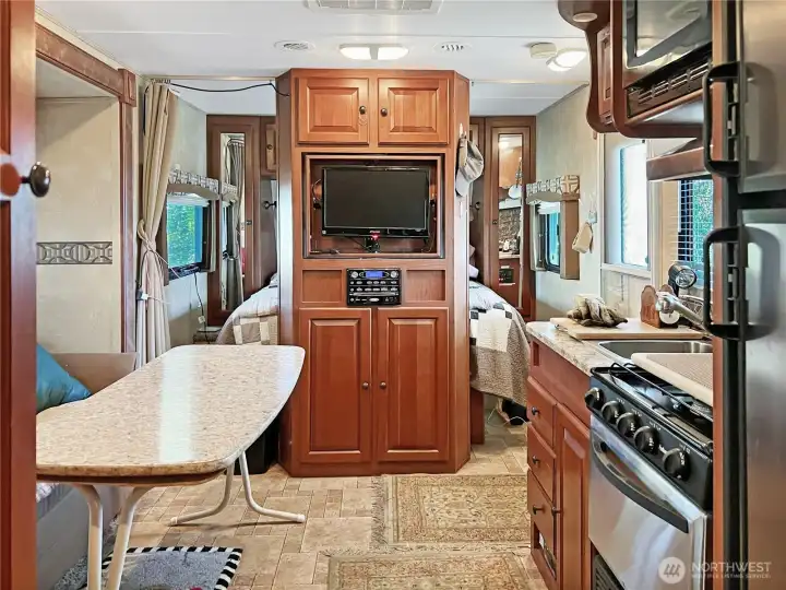 Inside travel trailer