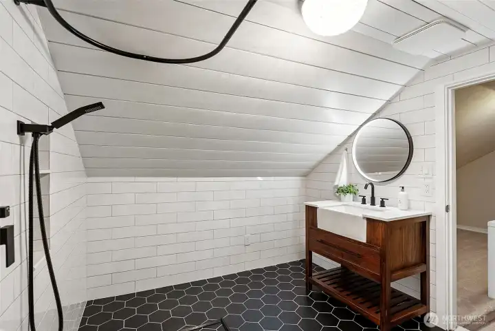 Upstairs 3/4 bathroom.