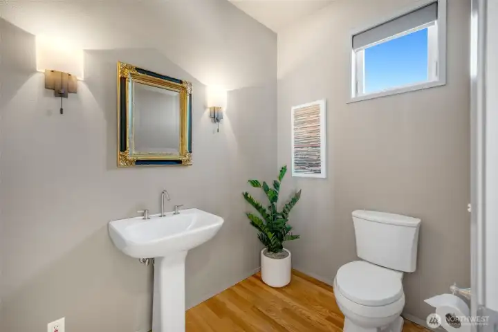 Stylish main-floor powder room.