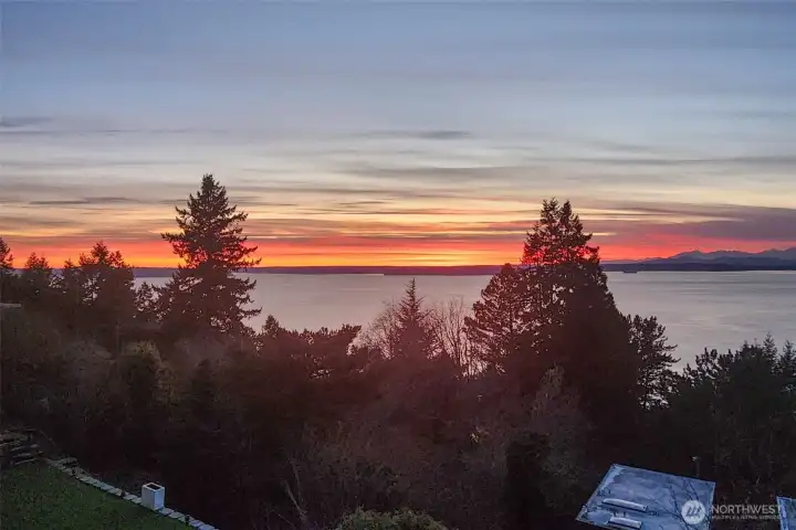 Never-ending opportunity to take in sweeping west-facing views of Puget Sound.   (photo taken by seller)
