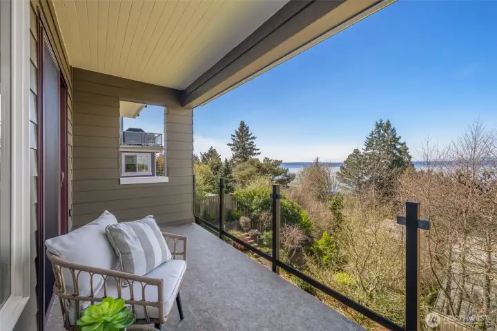 A private, coverted deck off the primary suit.