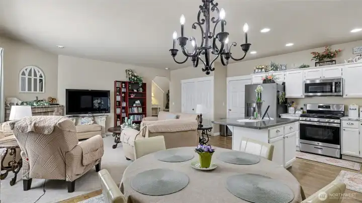 Open sightlines throughout the main floor living area.