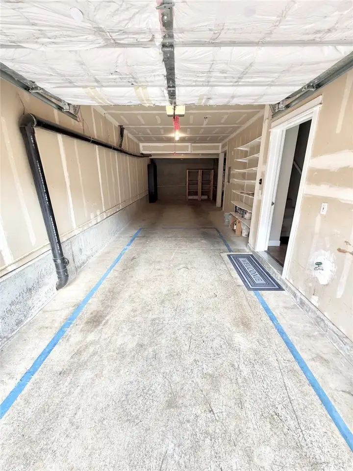 Large 2 car garage with storage