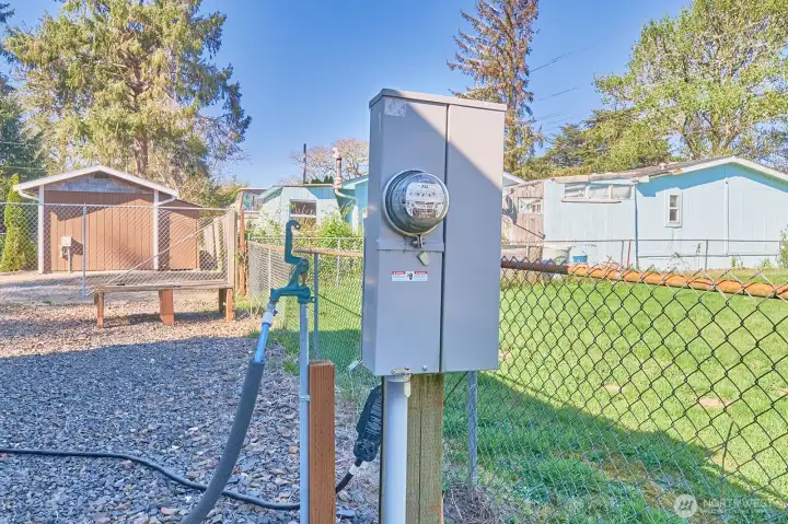 On-site utilities include power and public water—key infrastructure already in place for your future plans.