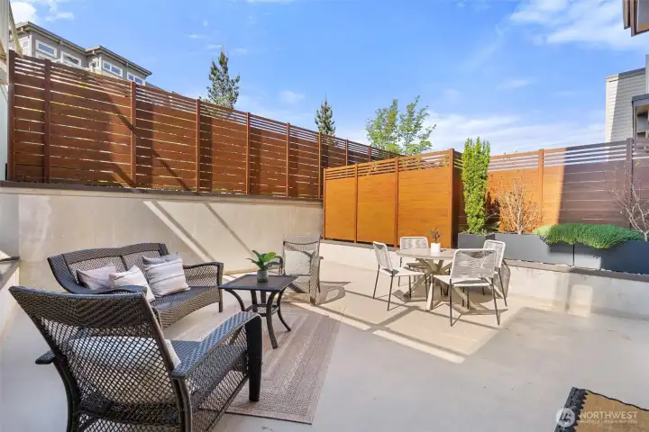 Southern facing patio