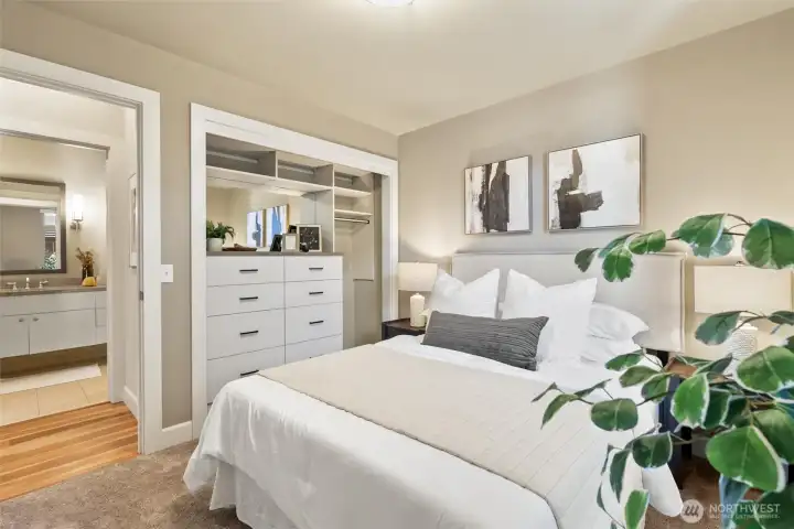 Main floor bedroom with new closet storage system