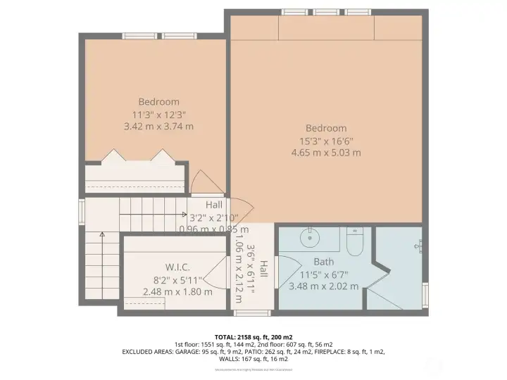 Floor plan of the upper level.