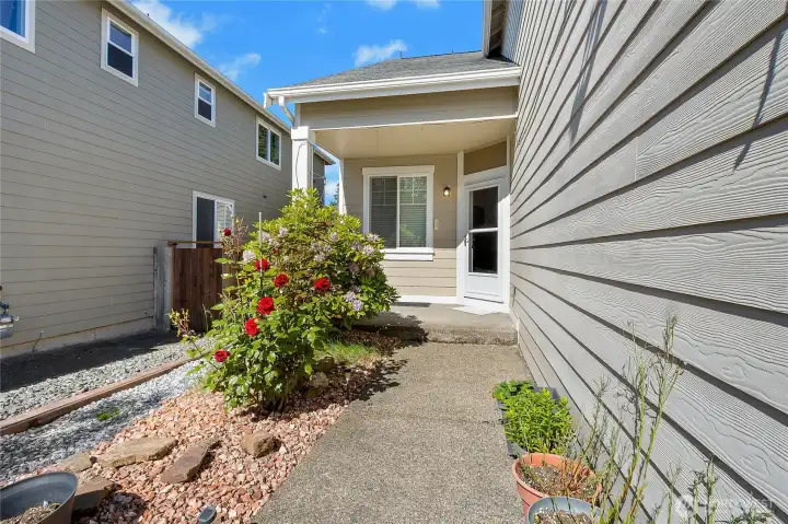 Lovely walk way toward your private front entrance