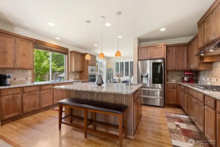 Amazing kitchen with huge island with 2nd prep sink.