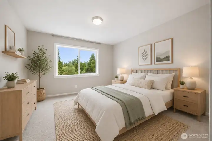 Virtually staged bedroom 2