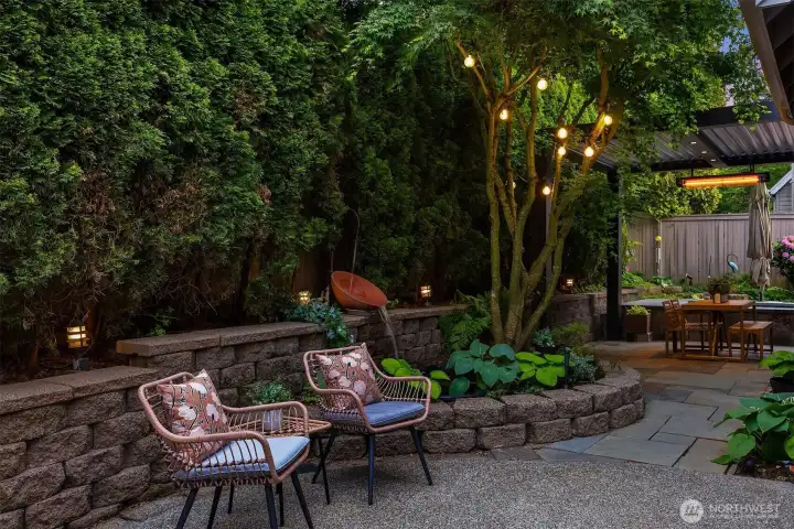 The fully fenced backyard is a private, beautifully cultivated retreat. The fully fenced backyard is a private, beautifully cultivated retreat.