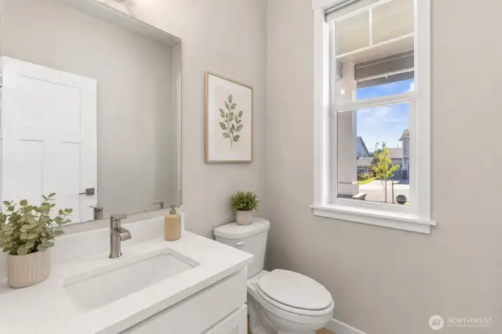 Half bath on main level-Virtually staged