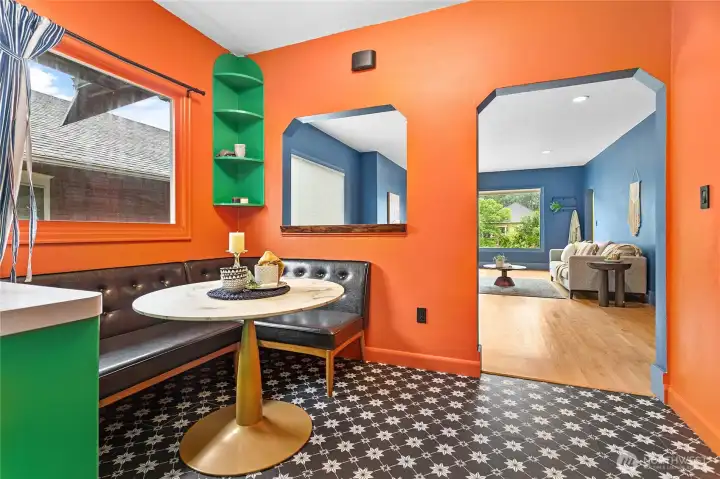 Looking back to dinning and living space. Looking back to dinning and living space.