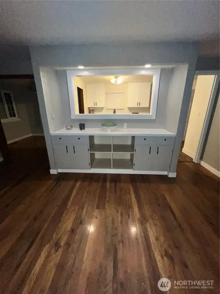 Repainted built in cabinets