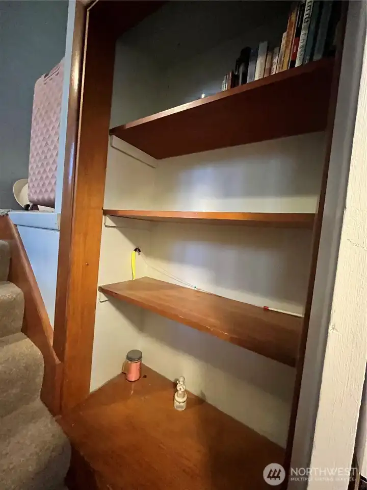 Built in book shelves