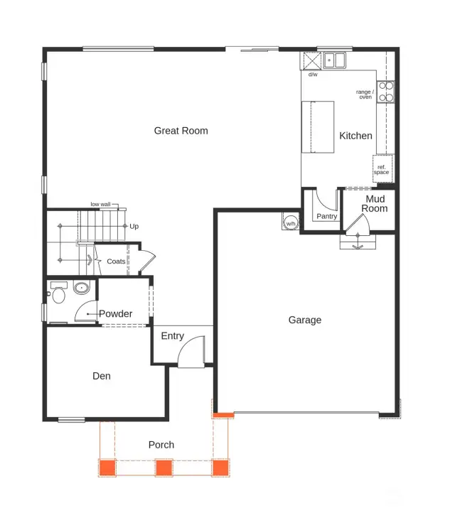 Main floor layout of the 2745C.