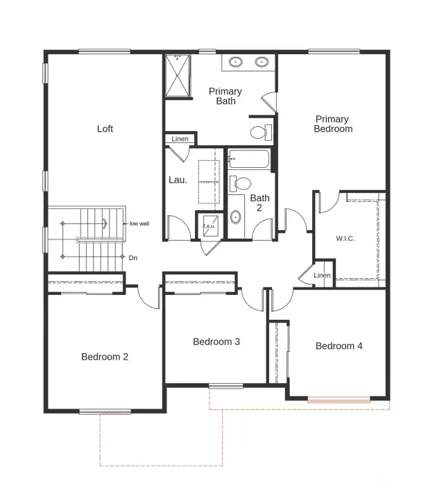 Upper floor layout of the 2745C.