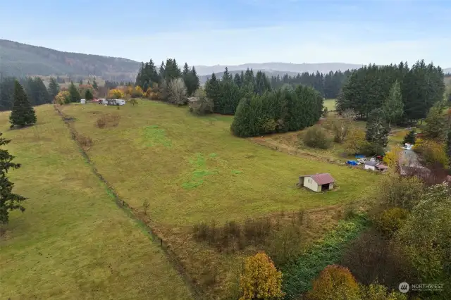 View from the pasture looking up to the home