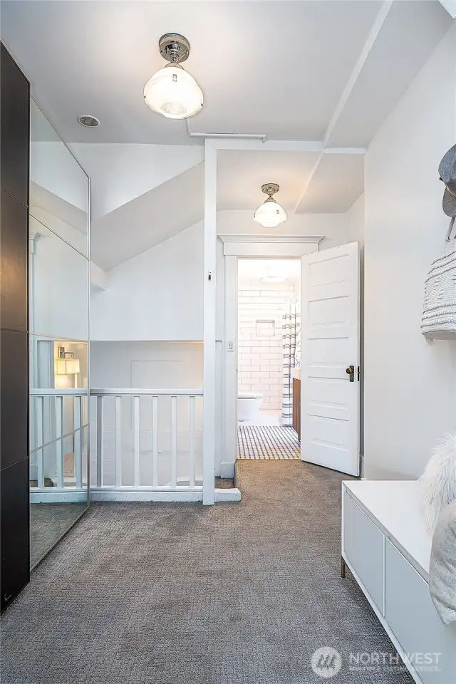 Closet/seating area off the bedroom.