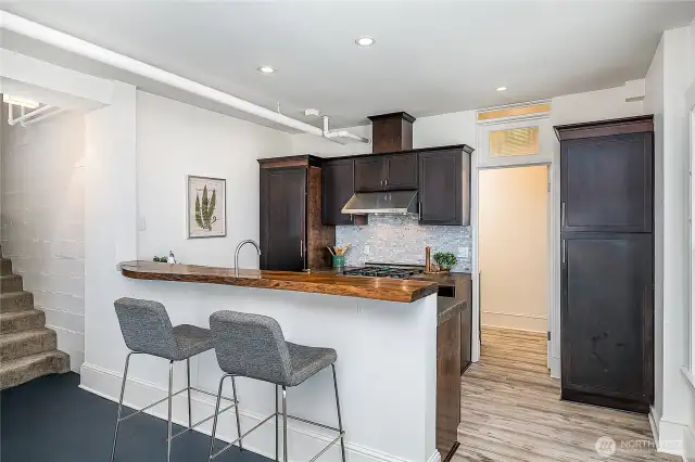 Breakfast bar seating in the kitchen