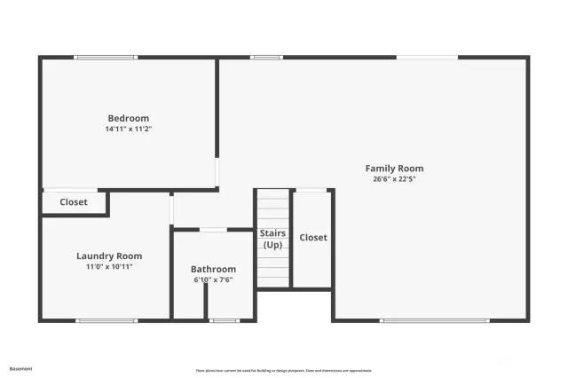 Lower level floor plan.