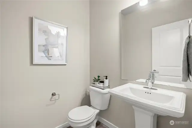 Half bath is located on the main level