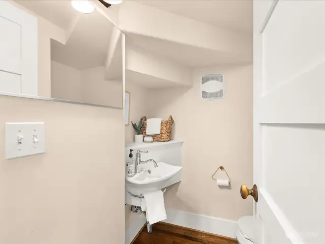 Main level powder room.