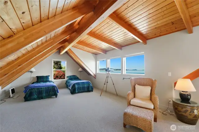 The loft upstairs is excellent bonus space and also has amazing views.