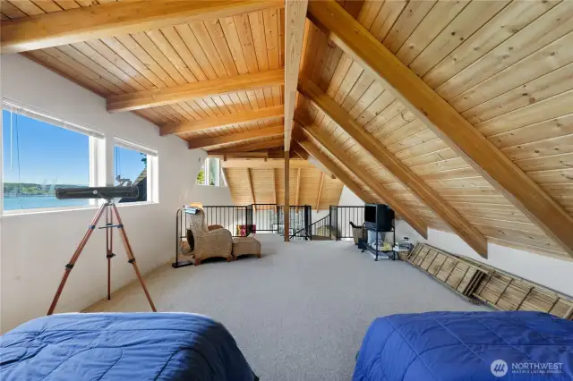 The loft upstairs is excellent bonus space and also has amazing views.