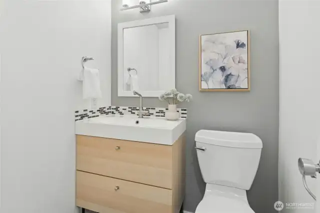 Updated main floor powder room.
