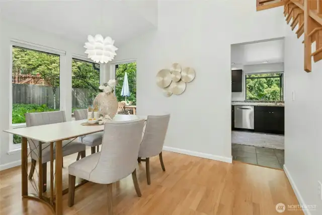 Formal dining room with beautiful outdoor views.