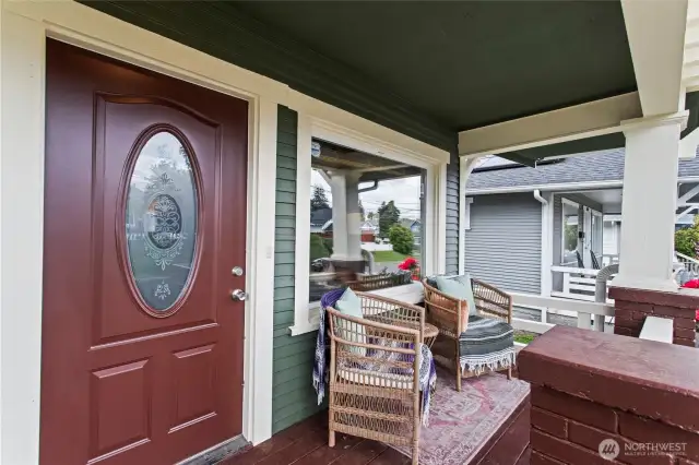 Welcoming front porch, facing East