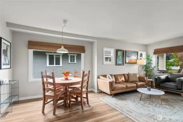 Flexible living room/dining space