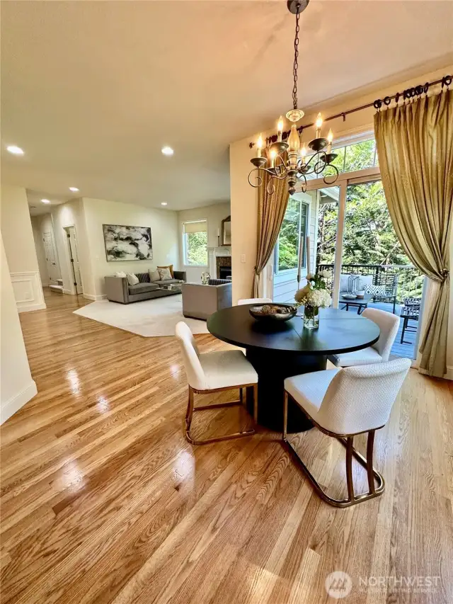 spacious kitchen eating area