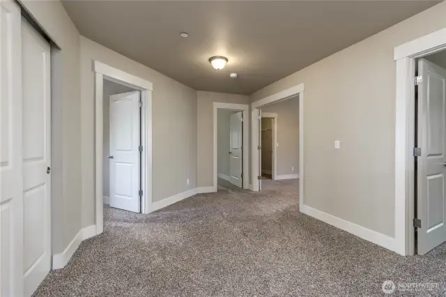 Wide upper level hallway